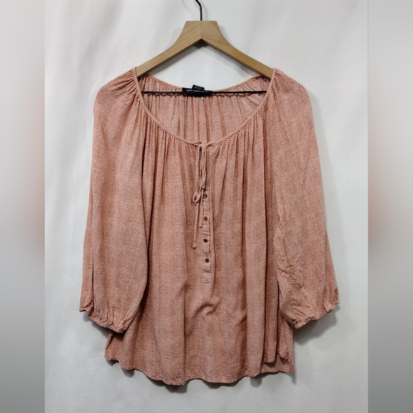 Saint Tropez West Tops - Saint Tropez West Babydoll Top Women's XL Pink Barbiecore Boho Retro 90s Y2K